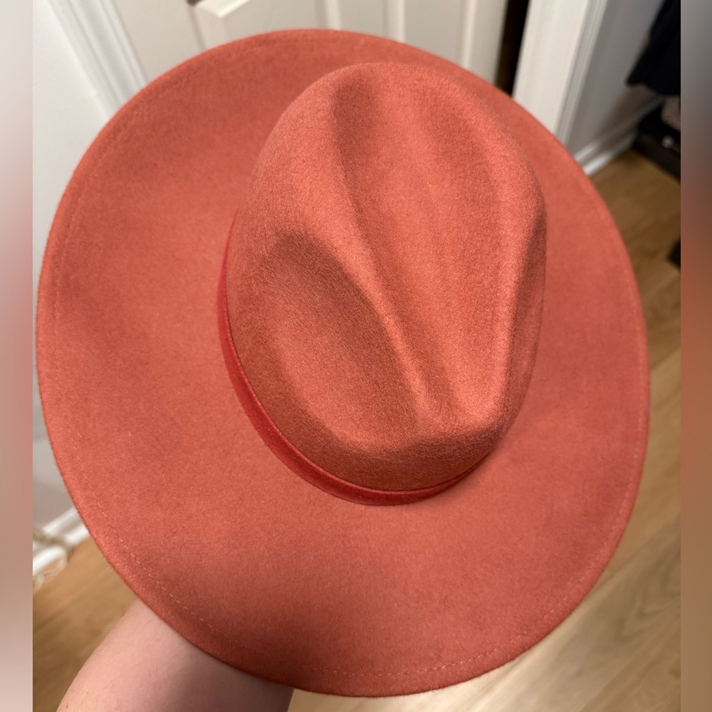 Free People Rust Wide Brim Hat - Picture 3 of 5